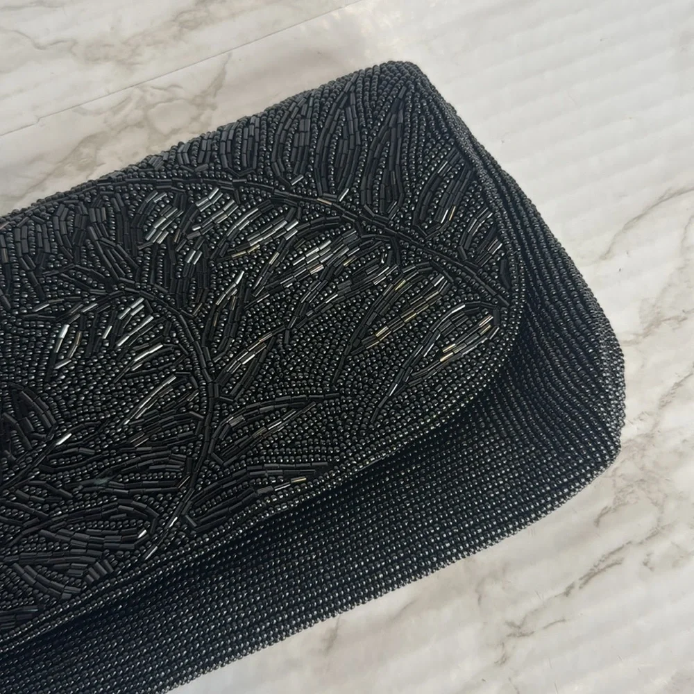 Fuji Bag Women's Vintage Hand Beaded Clutch‎ Bag Black